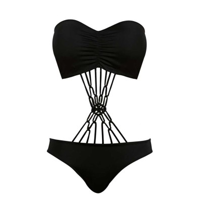 Monokini Macrame Nero Freya