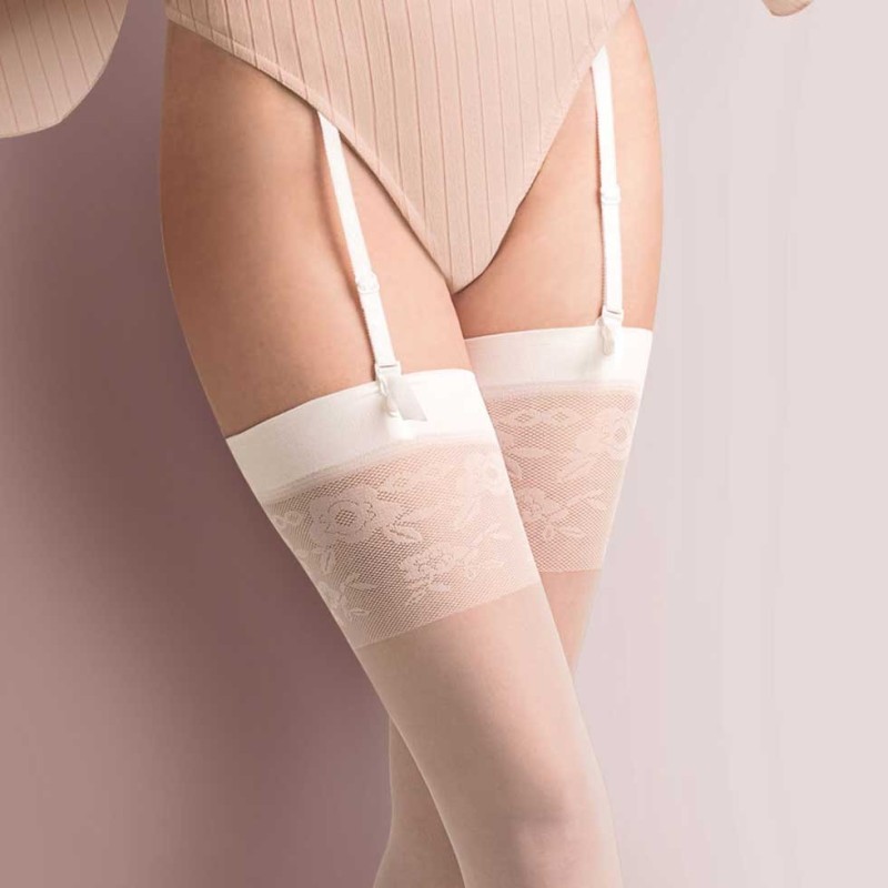 Calze da reggicalze sposa champagne Gabriella