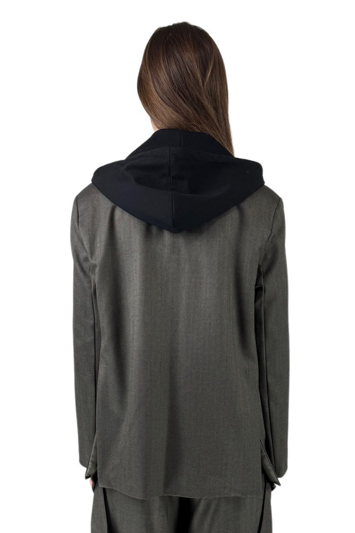 Celye giacca monopetto in misto viscosa con cappuccio fw24c0510 [de282384]
