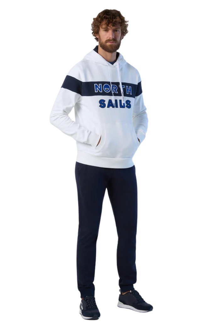 North Sails pantaloni in felpa in cotone con logo patch 673060 [3e1a6125]