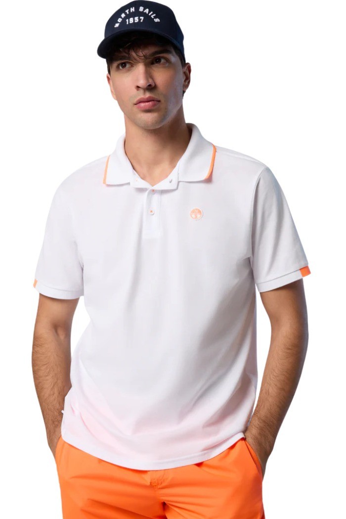 North Sails polo in piquet con contrasti fluo 692446 [3c7bf441]