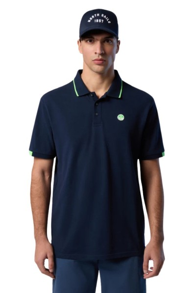 North Sails polo in piquet con contrasti fluo 692446 — 805219040074094_2