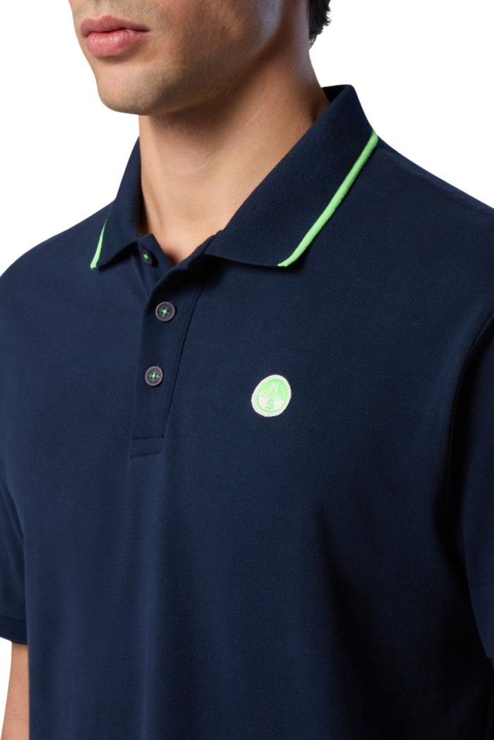 North Sails polo in piquet con contrasti fluo 692446 [10788f43]