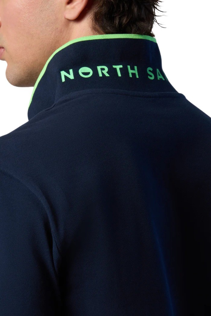 North Sails polo in piquet con contrasti fluo 692446 [a7654e47]