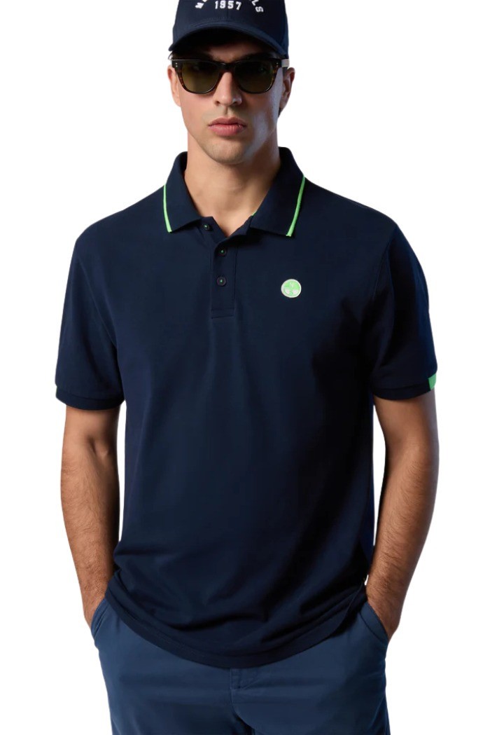 North Sails polo in piquet con contrasti fluo 692446 [1528c85d]