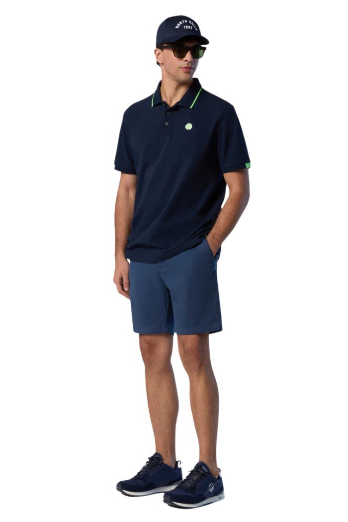 North Sails polo in piquet con contrasti fluo 692446 [cc0e8b50]