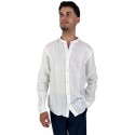 Roy Roger's camicia in lino coreana a tinta unita rvu051p4220569 [a8b237eb]