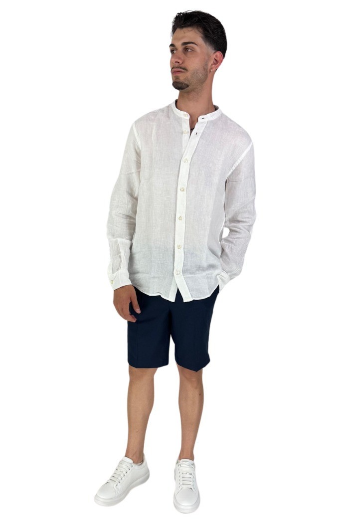 Roy Roger's camicia in lino coreana a tinta unita rvu051p4220569 [c3d9f2fc]