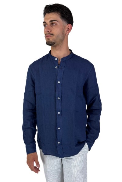 Roy Roger's camicia in lino coreana a tinta unita rvu051p4220569 — 805219040074509_5