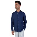 Roy Roger's camicia in lino coreana a tinta unita rvu051p4220569 [97e524f0]