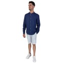 Roy Roger's camicia in lino coreana a tinta unita rvu051p4220569 [fc8ee1e7]