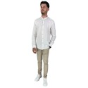 Philotinto camicia coreana in misto lino e cotone 25s01ca Lincot360 barre [8bfbccec]
