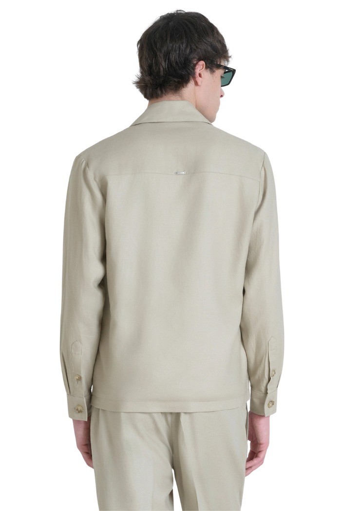 Antony Morato camicia regular in misto lino Melbourne mmsl00756-fa800126 [cd902433]