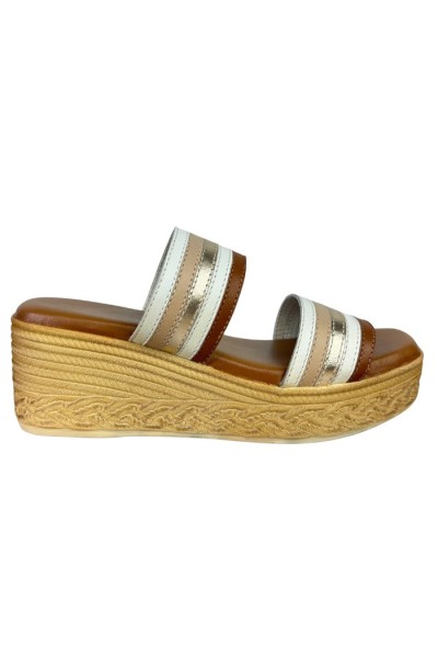 Mng Collection sandalo da donna in pelle con doppia fascia 6233 [38374aaf]