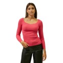 Influencer maglia a costine con scollo a cuore j6497 [2eebfbcd]