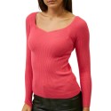 Influencer maglia a costine con scollo a cuore j6497 [40d079c4]