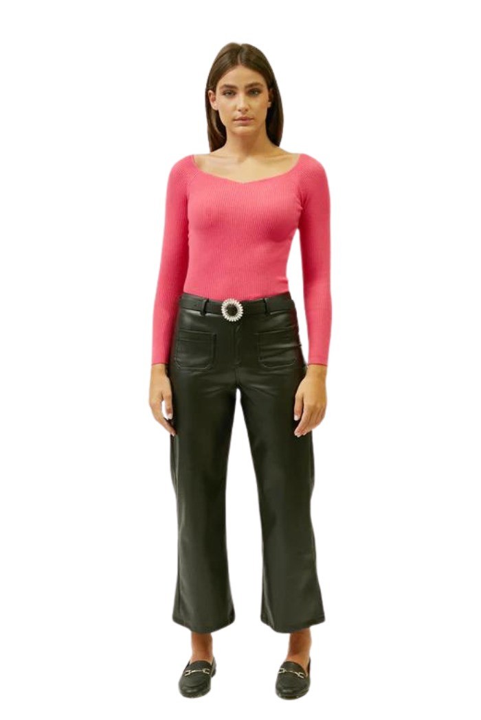 Influencer maglia a costine con scollo a cuore j6497 [45803eda]