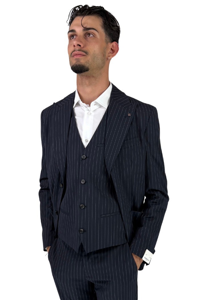 Markup giacca monopetto gessata da uomo mk896115 [c4c720c4]