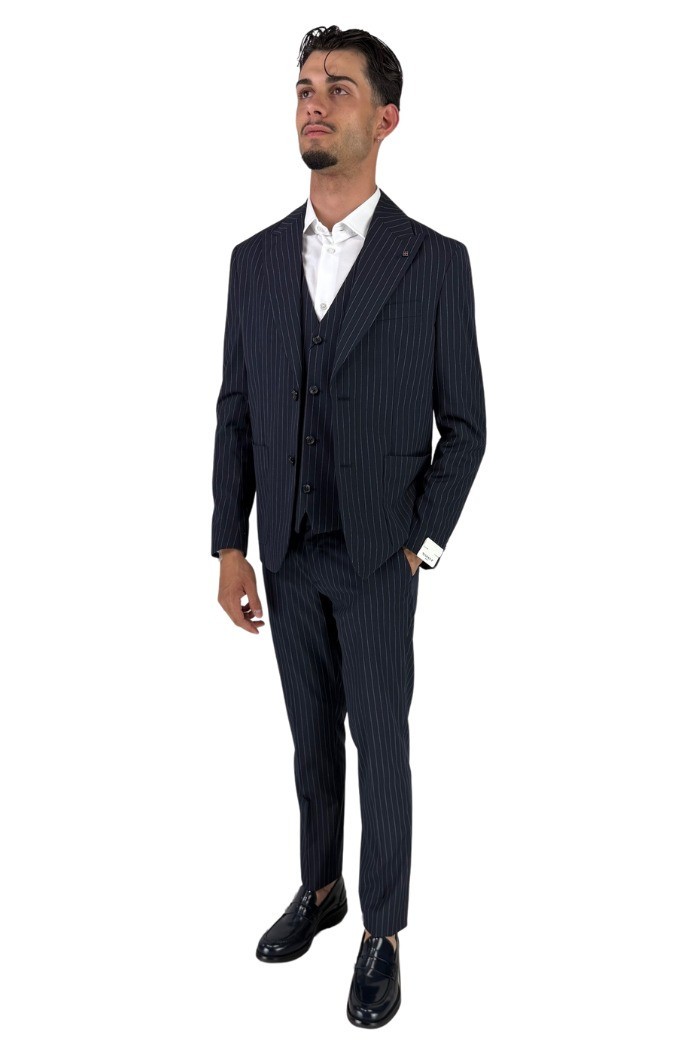 Markup pantalone gessato in poliviscosa mk895150 [bf831589]