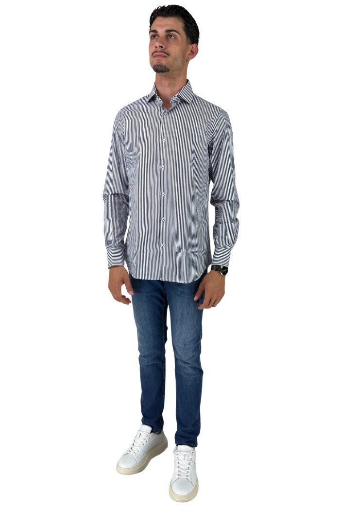 Paul Matthew camicia rigata in cotone cf11-1715 [ac082e1e]