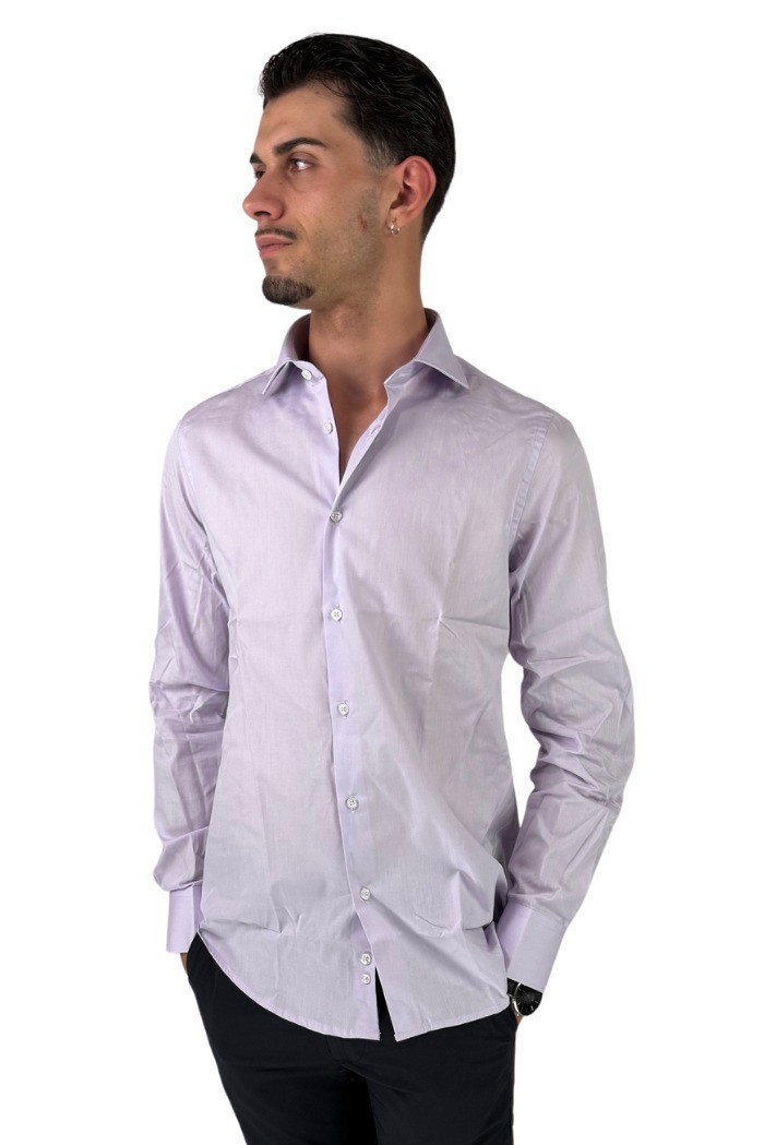 Paul Matthew camicia da uomo in cotone con collo francese cf11-1152 [eb41124f]
