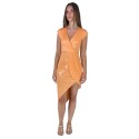Dairesy abito in lurex giromanica con gonna asimmetrica ss24d0482 [681afa5e]