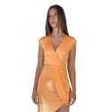 Dairesy abito in lurex giromanica con gonna asimmetrica ss24d0482 [b13cb953]