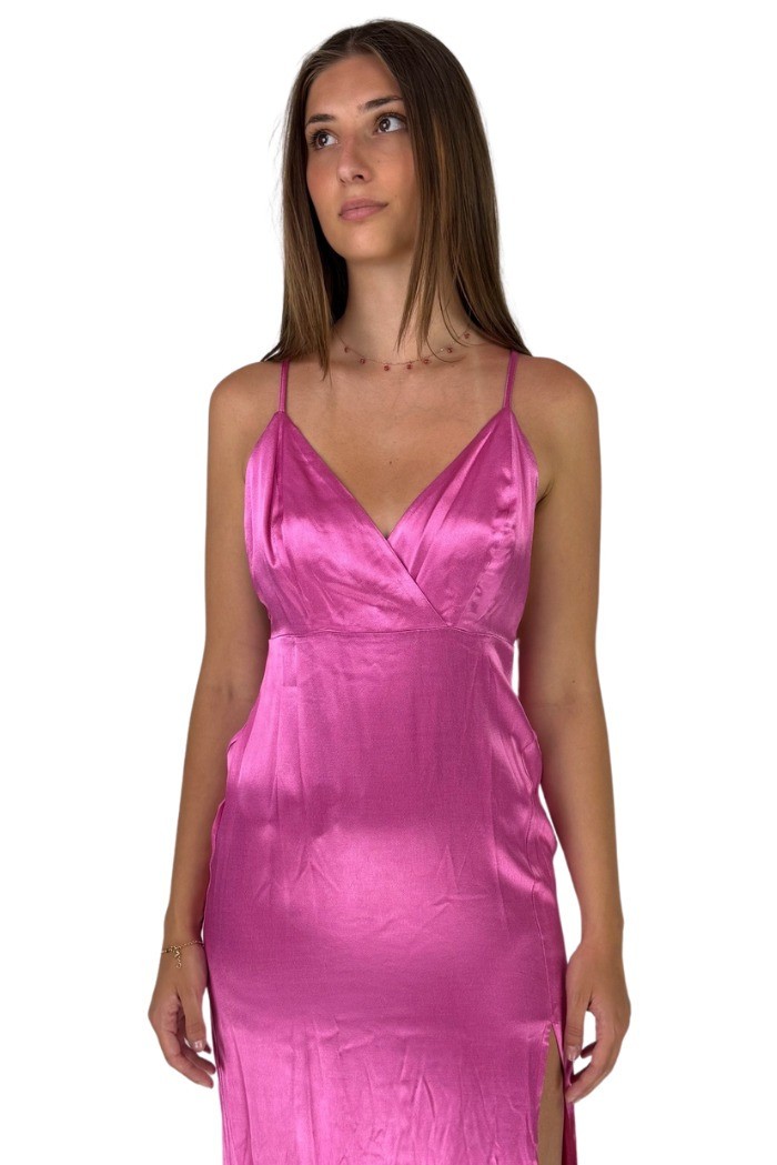 Dairesy abito in raso con spacco ss24d0456 [800602e2]