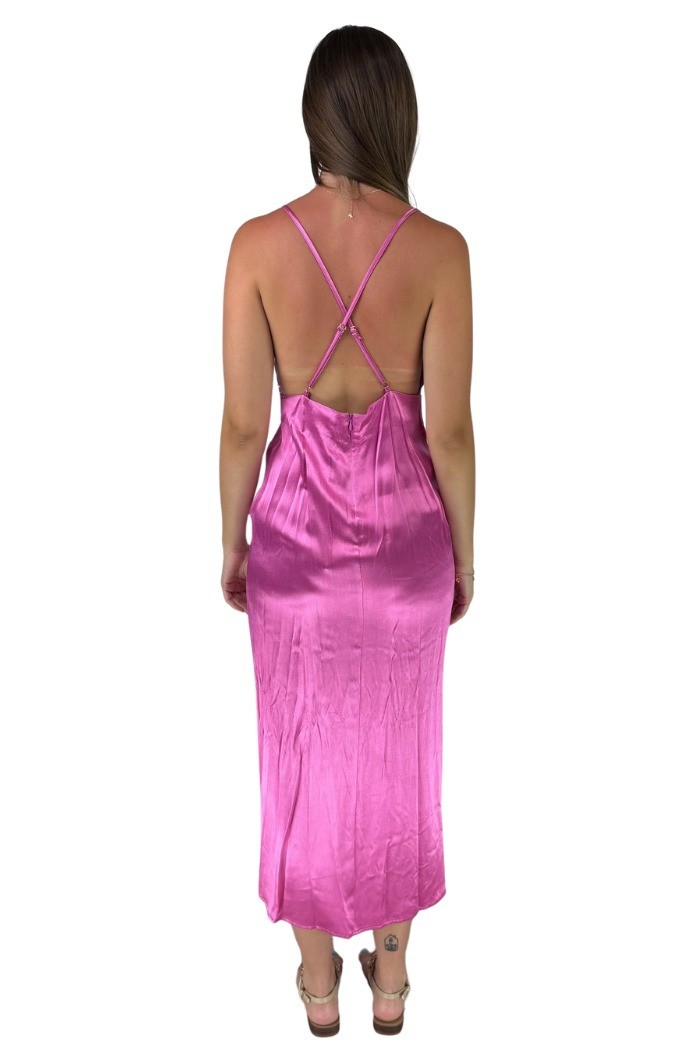 Dairesy abito in raso con spacco ss24d0456 [324b84f8]