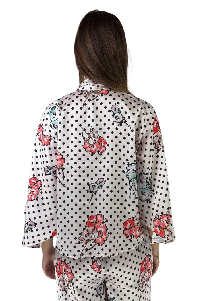 Maidoma blusa a fantasia con maniche a kimono pe25f527/bl2047 [521b6fc3]