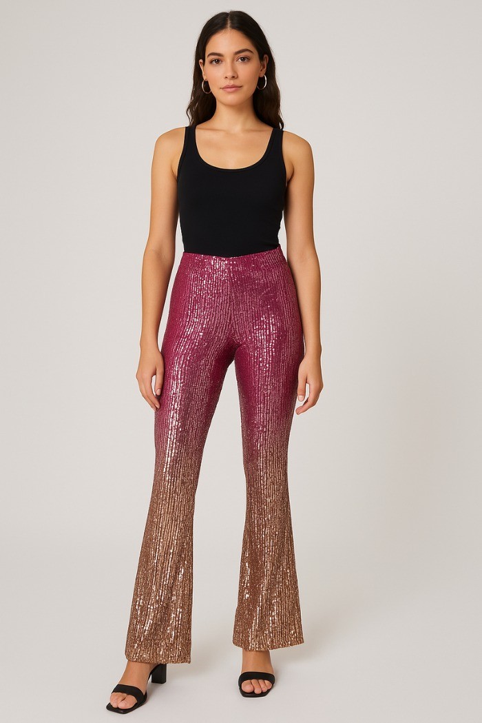 Dairesy pantalone flare in paillettes ss24d0370 [e970a47c]