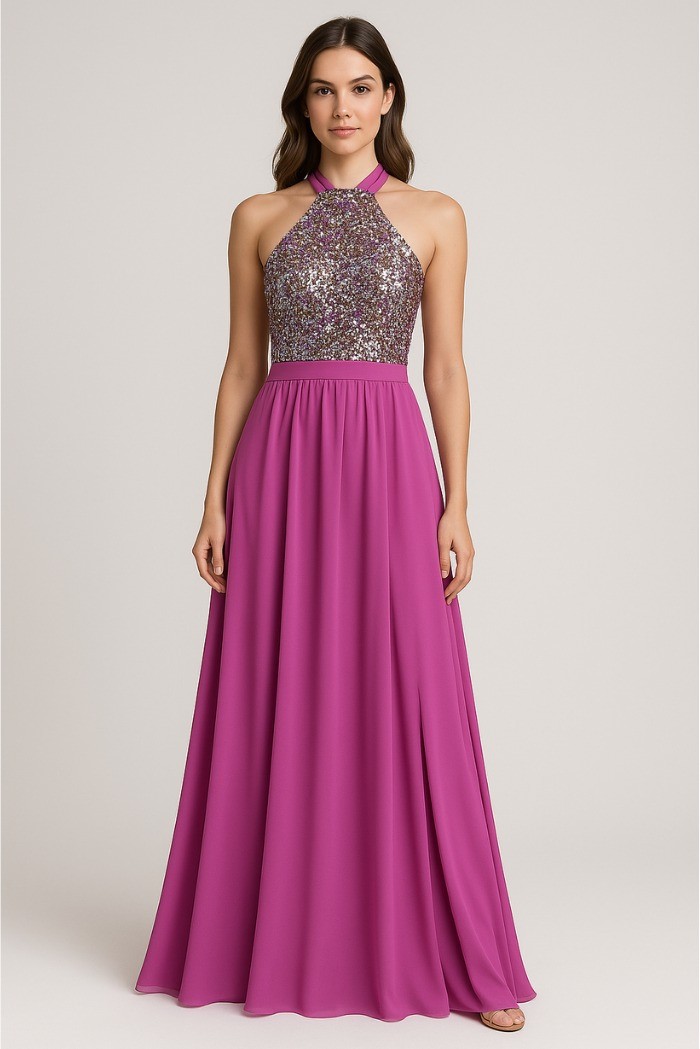 Dairesy abito lungo con corpetto paillettes multicolor ss24d0470 [7f5e1d74]