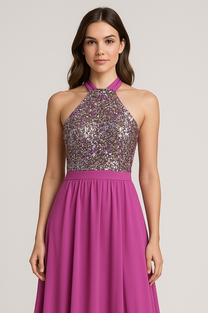 Dairesy abito lungo con corpetto paillettes multicolor ss24d0470 [a6785e79]