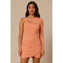 Dairesy abito monospalla in misto cotone con drappeggio ss24d0459 [832a9ffe]
