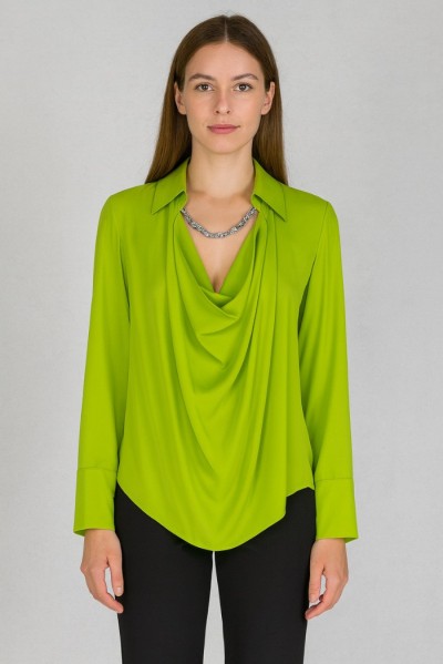 Dairesy blusa in tessuto fluido con dettaglio gioiello ss24d0414 — 805219040070093_1