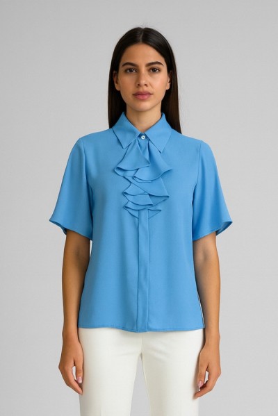 Dairesy blusa in tessuto fluido con rouches ss24d0412 — 805219040075140_1