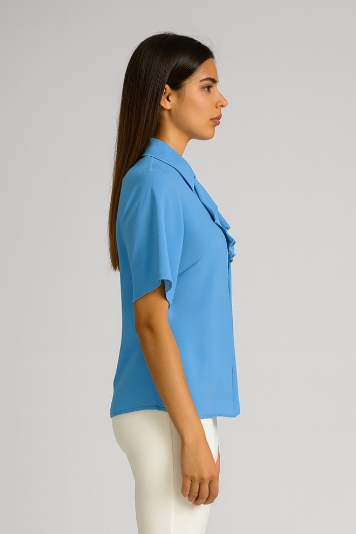 Dairesy blusa in tessuto fluido con rouches ss24d0412 [50c70c50]