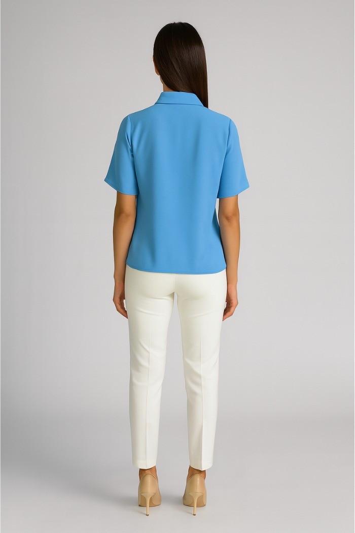 Dairesy blusa in tessuto fluido con rouches ss24d0412 [e7dacd54]
