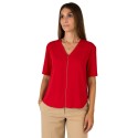 Maidoma blusa da donna con scollo a V e strass pe25f527/bl2045 [0b3f31c2]
