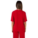 Maidoma blusa da donna con scollo a V e strass pe25f527/bl2045 [6504b3cb]