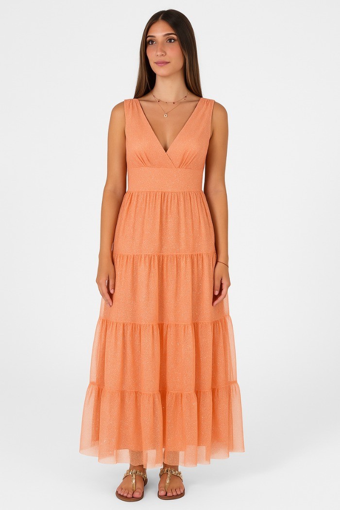 Dairesy abito in glitter scollo a v ss24d0435 [67cedfd4]