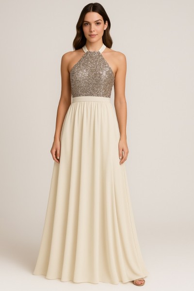Dairesy abito lungo con corpetto paillettes multicolor ss24d0470 [31392caa]
