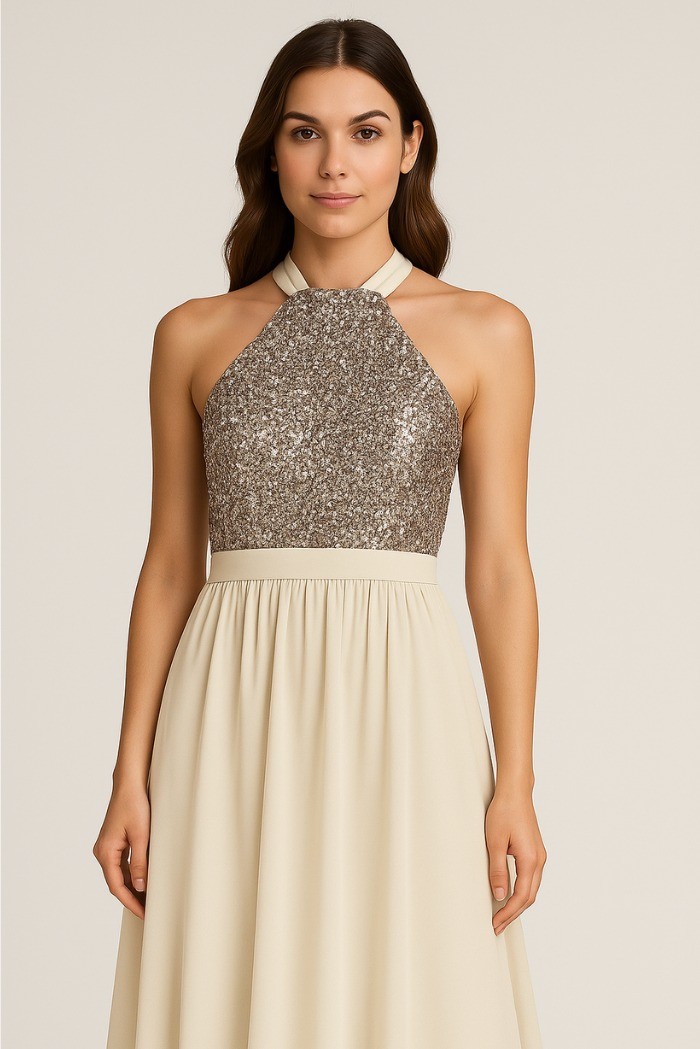 Dairesy abito lungo con corpetto paillettes multicolor ss24d0470 [e81f6fa7]