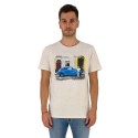 Guy t-shirt in cotone fiammato con stampa ed orli vivi Cabrio959-sb m48865 [1a2de49d]