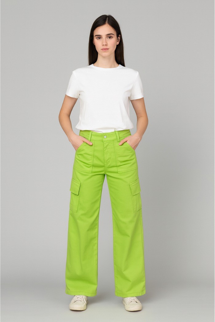 Dairesy pantalone palazzo in denim con tasconi ss24d0356 [ce5f3af2]