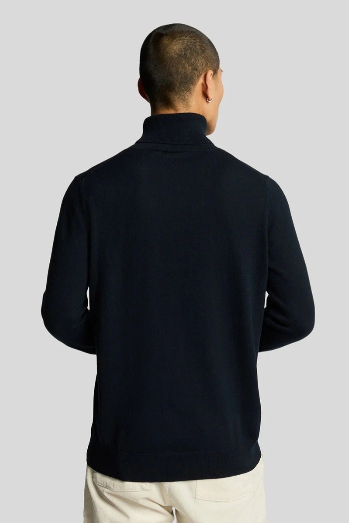 Lyle & Scott dolcevita in misto lana merino e cotone con logo kn2103vc [e27d5a6a]