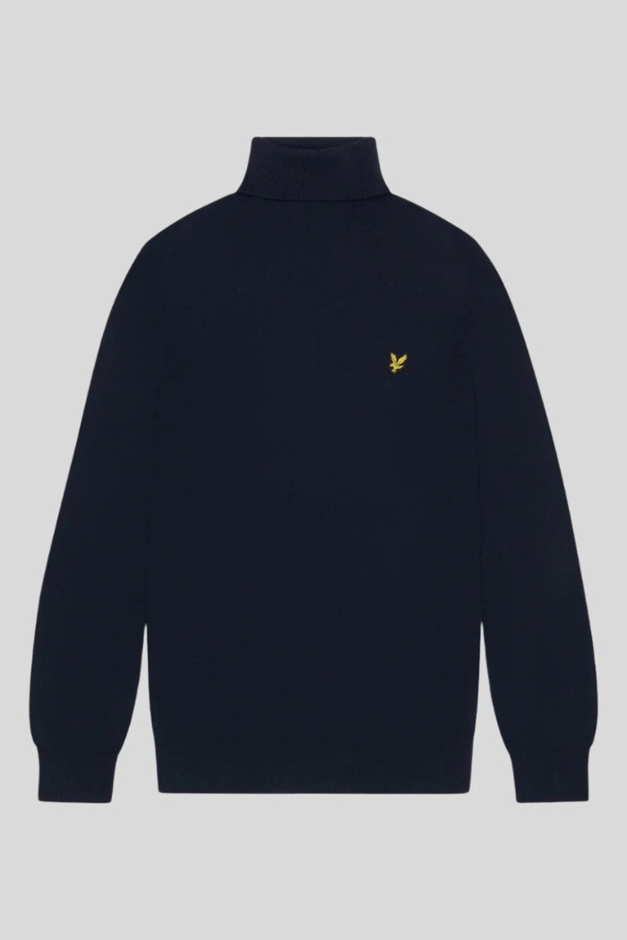 Lyle & Scott dolcevita in misto lana merino e cotone con logo kn2103vc [e72d1d74]