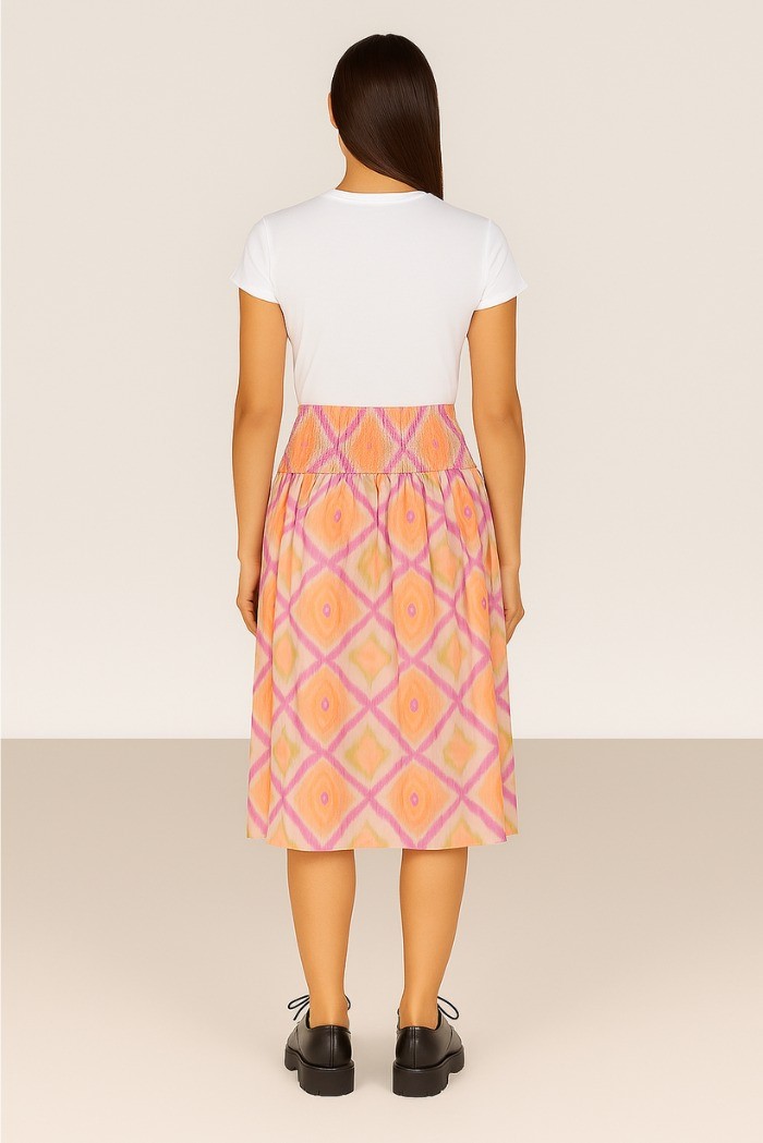 Dairesy gonna midi a fantasia con elastico in vita ss24d0437 [ea72b08c]