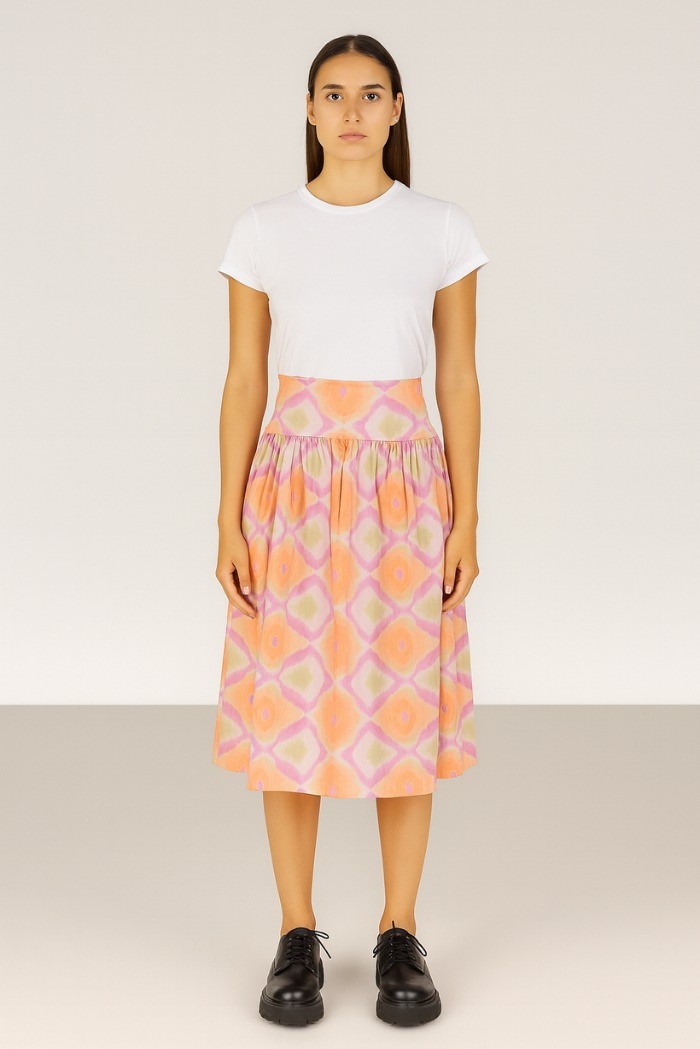 Dairesy gonna midi a fantasia con elastico in vita ss24d0437 [ef22f792]