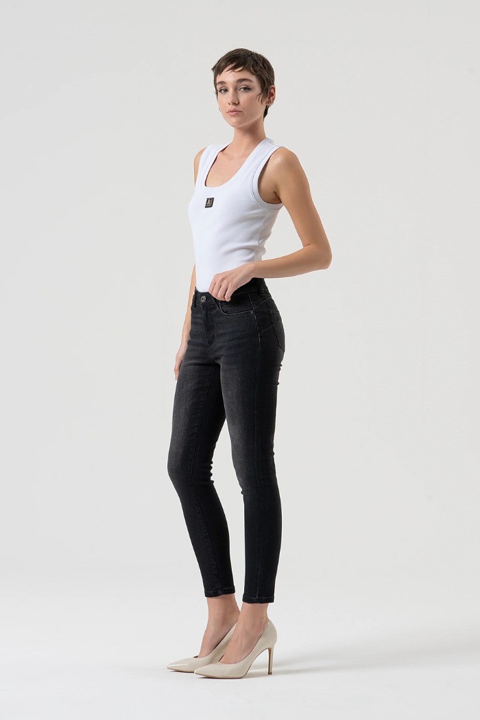 Fracomina jeans slim effetto push up in denim black fp25wv8000d46404 [98ab6fd7]